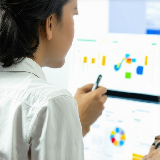 Business owner reviewing data visualizations for local SEO insights