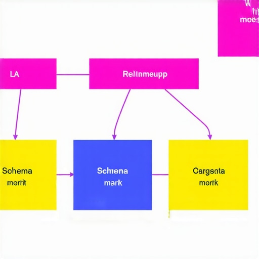 Diagram illustrating schema markup setup for local business website.