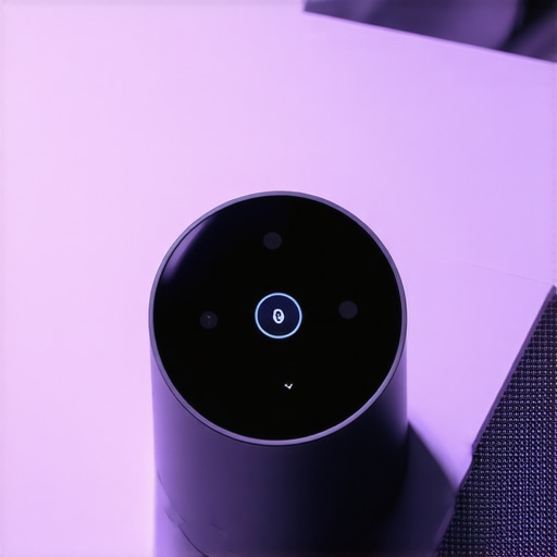 Smart home device interface demonstrating voice search for local business optimization