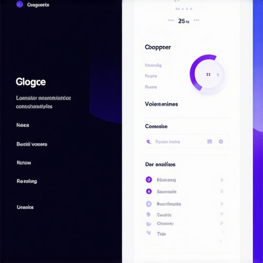 Illustration of an AI-powered analytics dashboard showing local SEO data and voice search trends