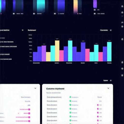 Futuristic dashboard showing local search analytics and sentiment analysis