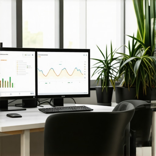 Advanced Local SEO Strategies in Action Marketing professional analyzing local SEO data on multiple screens