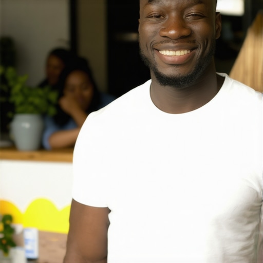 Small business owner engaging with community at local event for content marketing