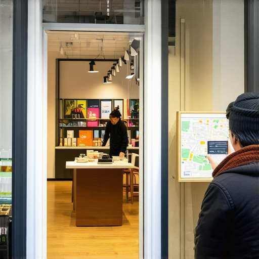 Small retail shop utilizing AR and community maps for local marketing