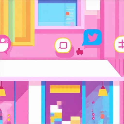 A bustling local storefront with digital analytics and community interactions.