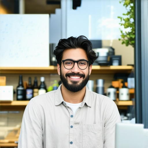 Business owner using digital tools for local SEO optimization