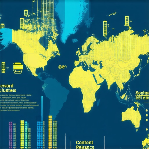 Infographic showing semantic SEO strategies for local businesses including keywords, voice search, and content relevance.