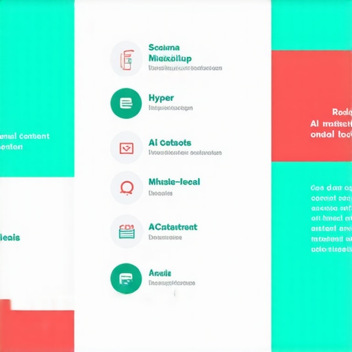 Illustration of schema implementation, AI chatbot interactions, and localized content for shop visibility