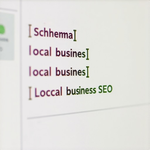 Advanced Schema Markup for Local SEO A developer editing schema markup code on a computer to enhance local business SEO.