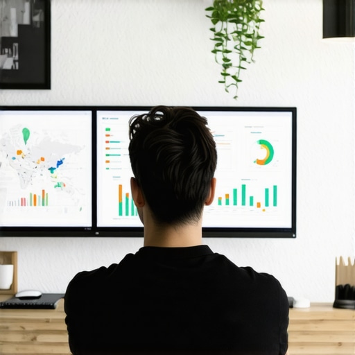 Analyzing Local SEO Data for Small Business Growth Small business owner reviewing local SEO analytics on a computer screen with charts and maps