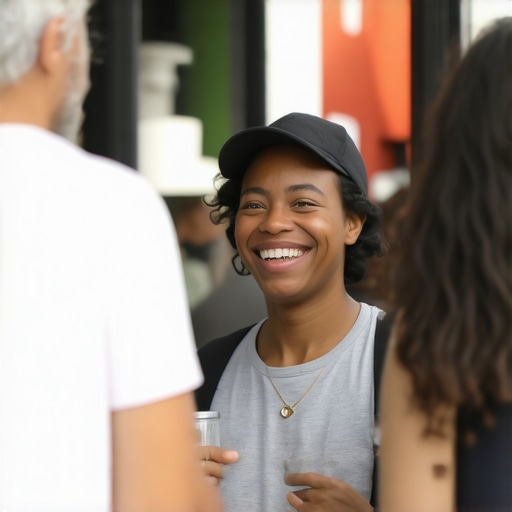 Shop owner participating in local community event.