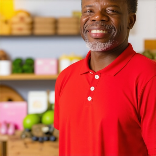 Community Engagement in Small Business Local shop owner interacting with customers at community event.