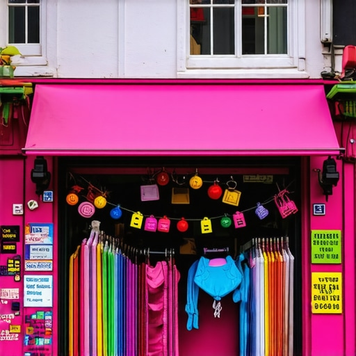 Small retail shop decorated during local event attracting pedestrians