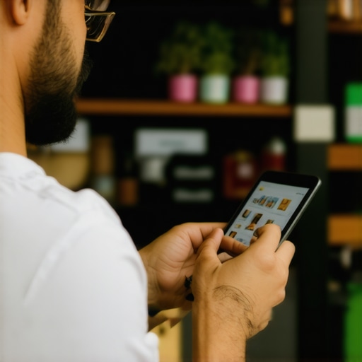 Shop owner engaging with customer reviews digitally.