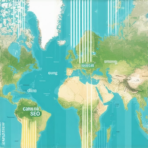 Map illustration showing local landmarks and targeted keywords for neighborhood SEO