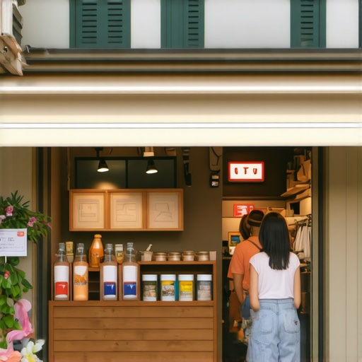 Retail shop owner using digital devices to connect with local customers.