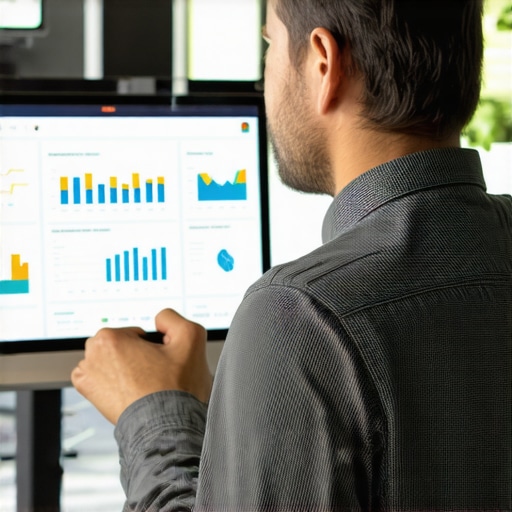 Business owner reviewing digital analytics for local SEO improvement