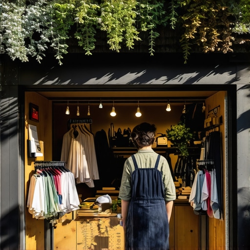 Modern small shop using digital marketing tools in a local community setting