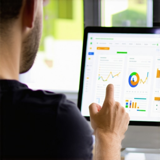 Business owner analyzing detailed local SEO metrics on computer