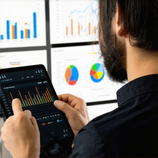 Business owner reviewing analytics dashboards for local SEO insights.