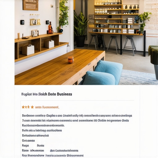 A professional digital rendering of a locally optimized Google My Business profile with schema markup and reviews