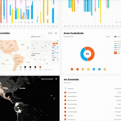 Visual representation of data analytics dashboard showing local business metrics and geographic insights.