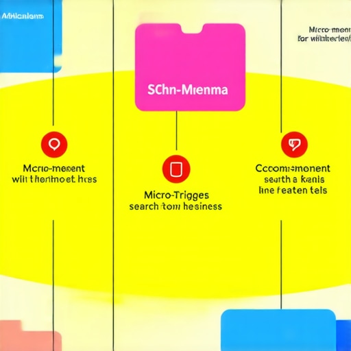 Schema Markup & Micro-Moments in Local SEO Diagram showing schema types and micro-moment keywords for local business SEO success.