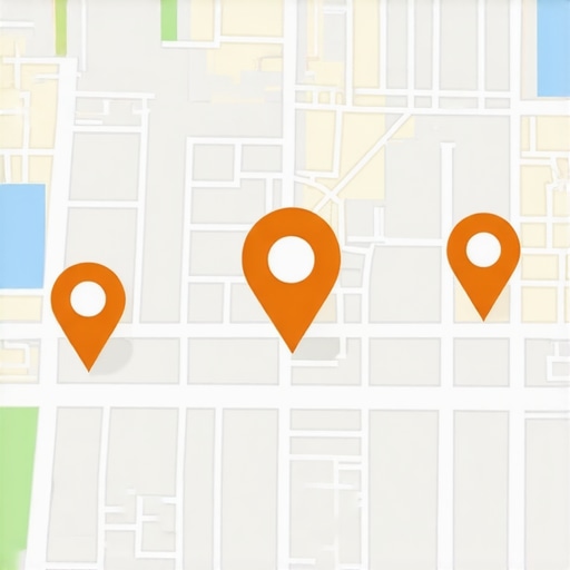 A digital map illustrating interconnected local business data points emphasizing semantic search and personalized marketing strategies.