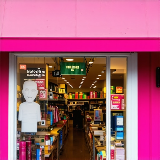 Small retail shop employing augmented reality tech to attract customers in a busy neighborhood