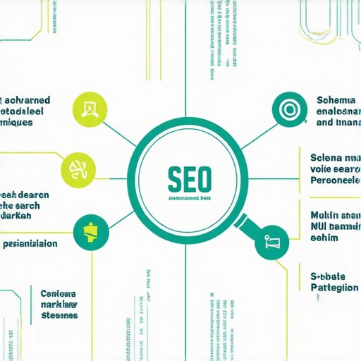 Infographic illustrating multi-faceted advanced local SEO techniques for small businesses.
