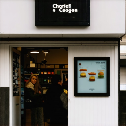 A vibrant local shop attracting customers with digital signage and storefront appeal.