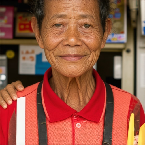 A small shop owner interacting with community members outside their store, illustrating local engagement