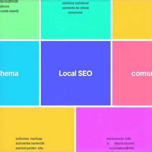 Diagram illustrating various advanced local SEO techniques including schema, backlinks, and voice search optimization.