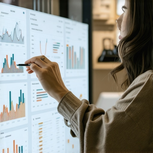 Business owner strategizing local SEO using advanced analytics tools.