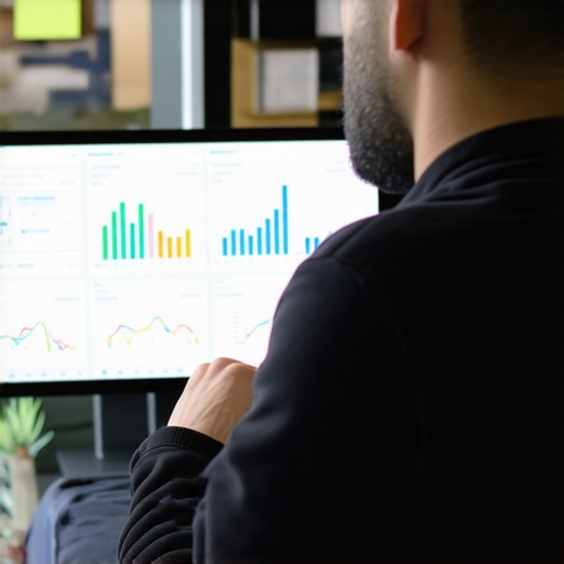 A small business owner reviewing AI-driven analytics on local customer data.
