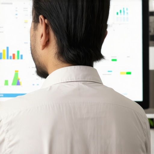 Business owner reviewing local SEO analytics on a computer screen.