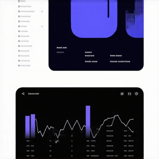 Futuristic dashboard analyzing local search trends and business data.