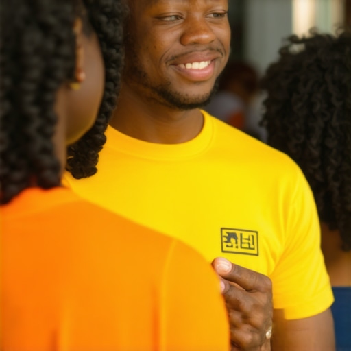 Business owner engaging with neighborhood community during local event.