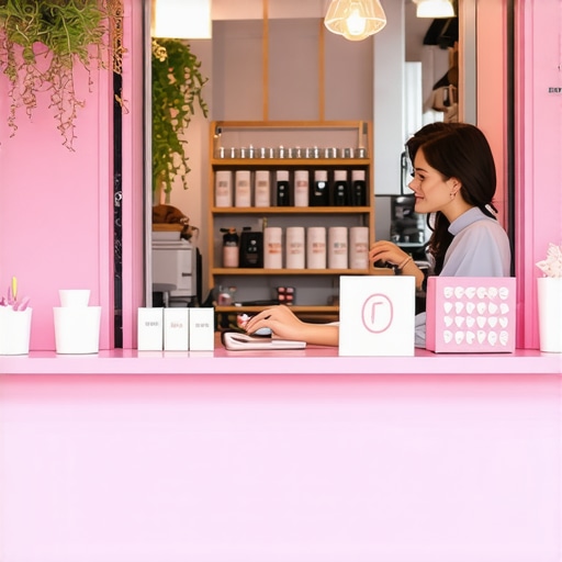 Small business owner collaborating with local micro-influencers in a busy neighborhood