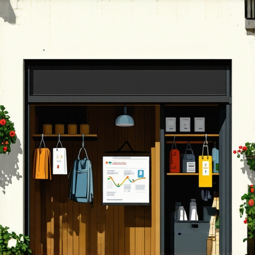 A retail shop owner analyzing local SEO analytics on a digital tablet.