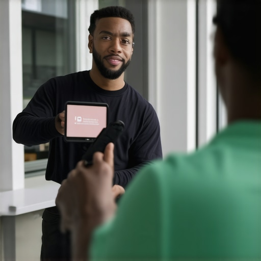 Small shop owner filming neighborhood event for social media