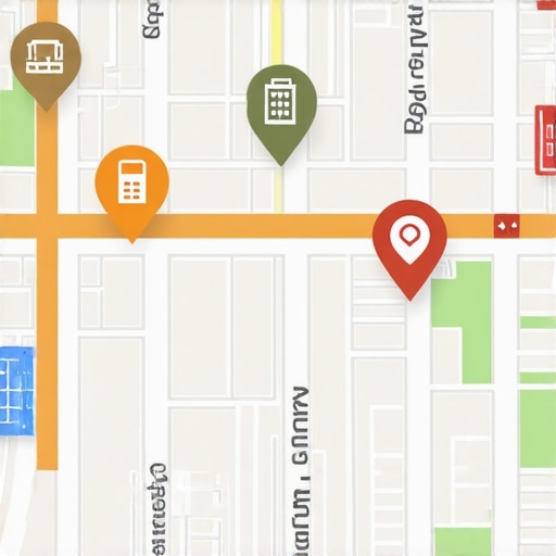 Map illustrating micro-moment hotspots around a neighborhood for local businesses.