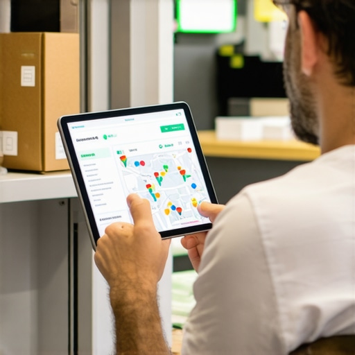 Shop owner reviewing analytics for local SEO performance