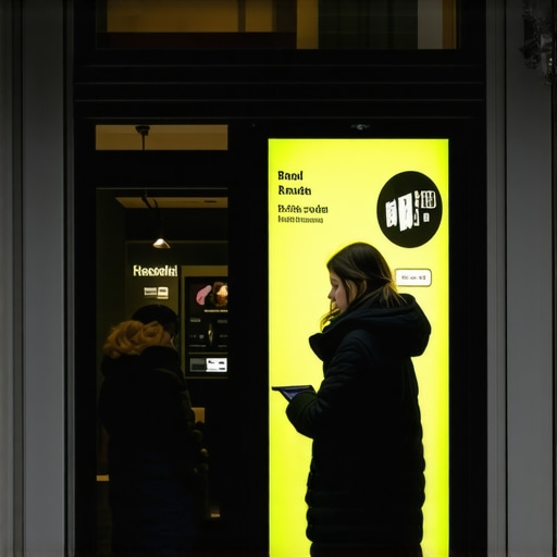 Small shop utilizing geo-targeted digital signage to attract local customers.