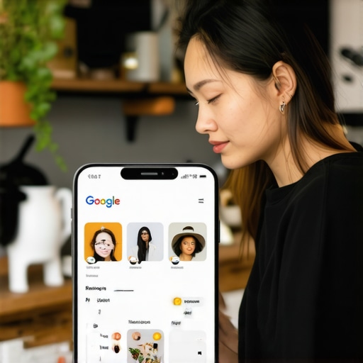 Shop owner enhancing Google Business profile with fresh images and content.