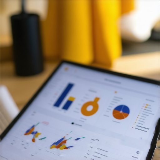 Retail store owner analyzing live SEO data on a digital dashboard for targeted marketing