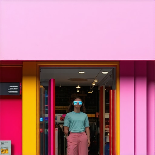 A small retail shop showcasing augmented reality features for customers.