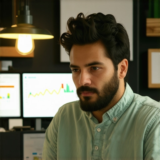 A business owner reviewing detailed local search analytics on a computer screen, illustrating data-driven SEO tactics.