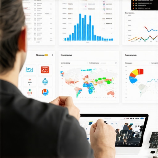 Small business owner reviewing analytics dashboard with local SEO metrics