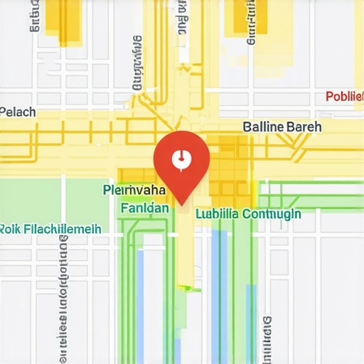 Heatmap visualization of customer movement patterns around a small business location.